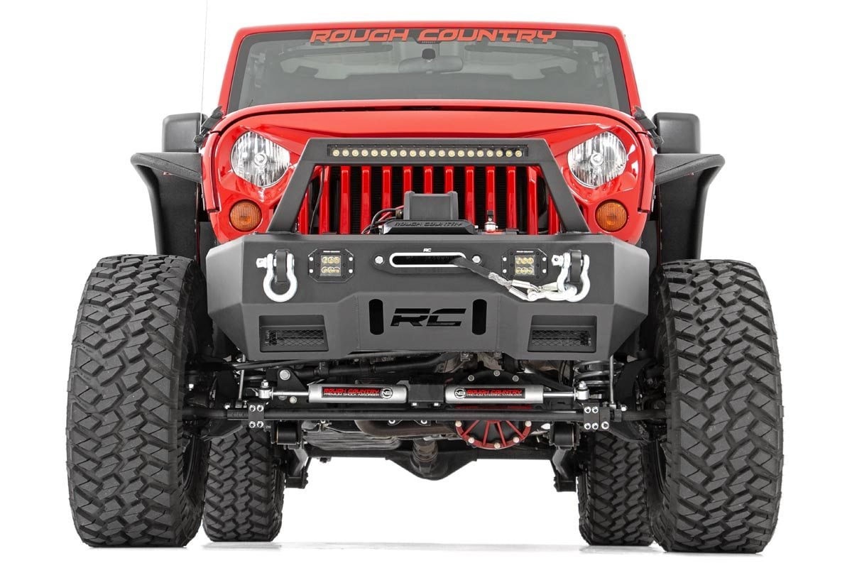 Jeep Wrangler Fender Flare - Front - Rough Country - Tubular Steel - Black - '07-'18